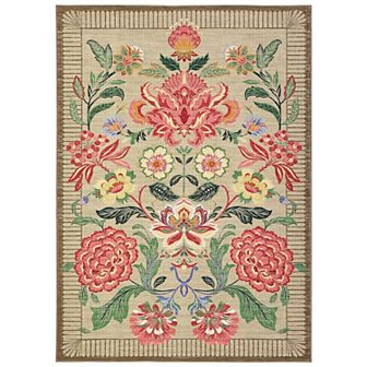 Garvee Floral Machine Washable Rug Non-Slip Farmhouse Floor Cover for Living Room