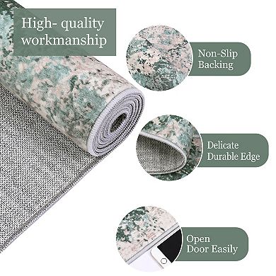 Machine Washable Non Slip Backing Foldable Area Rug for Living Room Bedroom