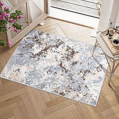 Machine Washable Non Slip Backing Foldable Area Rug for Living Room Bedroom