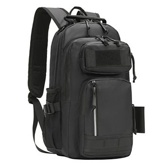 35L Fishing Backpack with Rod Holder, Waterproof Tackle Sling Crossbody Bag with Multi Pocket