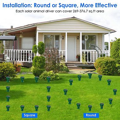 8Pcs Solar Mole Repellent Waterproof Ultrasonic Animal Repellers for Yard, Garden, Farm