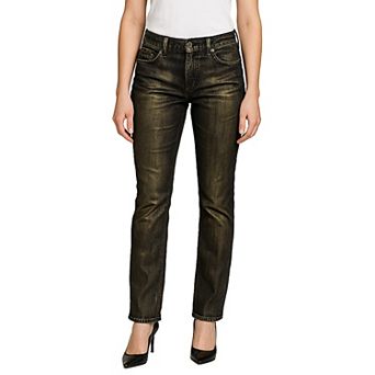 Women's Gold Foil Coated Denim Jeans