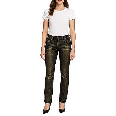 Women's Gold Foil Coated Denim Jeans