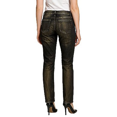 Women's Gold Foil Coated Denim Jeans