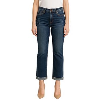 Women's Raw Edge Hem Cropped Leg Jeans