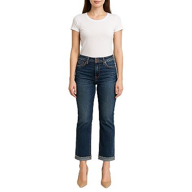 Women's Raw Edge Hem Cropped Leg Jeans
