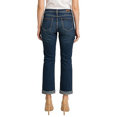 Women's Raw Edge Hem Cropped Leg Jeans