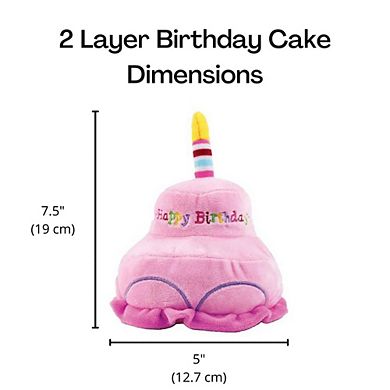 Midlee 2 Layer Birthday Cake Tall Dog Toy