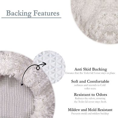 Element Soft Microfiber Toilet Lid Cover, Machine Washable, Fits Most Lids, Bathroom Décor, 18x18