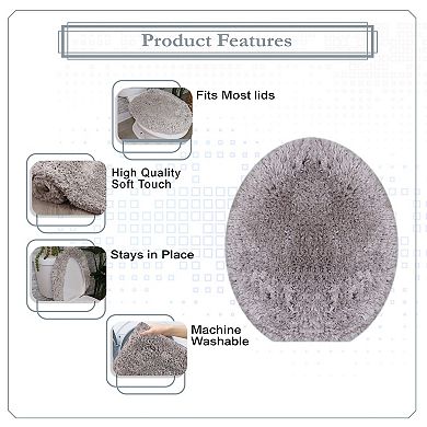Element Soft Microfiber Toilet Lid Cover, Machine Washable, Fits Most Lids, Bathroom Décor, 18x18