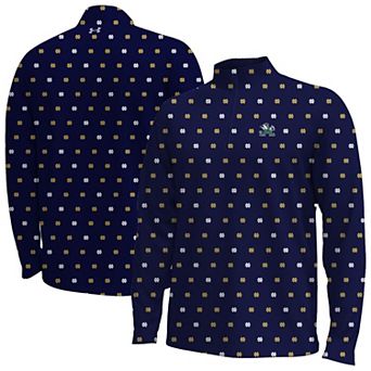 Men's Under Armour Navy Notre Dame Fighting Irish Gameday Armourfuse Half-Zip Jacket