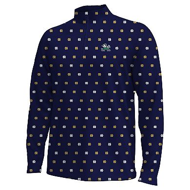 Men's Under Armour Navy Notre Dame Fighting Irish Gameday Armourfuse Half-Zip Top