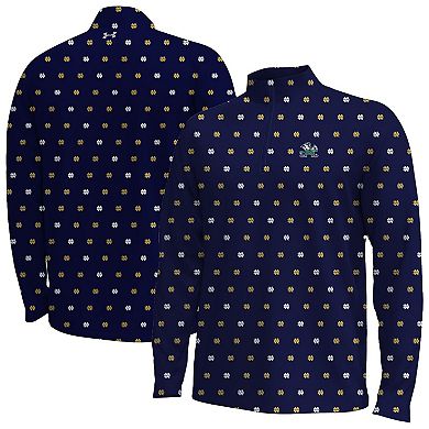 Men's Under Armour Navy Notre Dame Fighting Irish Gameday Armourfuse Half-Zip Top
