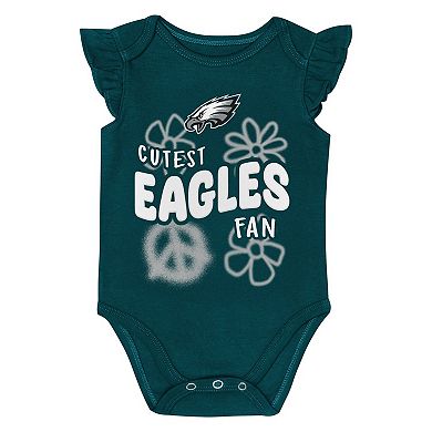 Girls Newborn & Infant Outerstuff Philadelphia Eagles The Sunshine Two-Piece Bodysuit Set