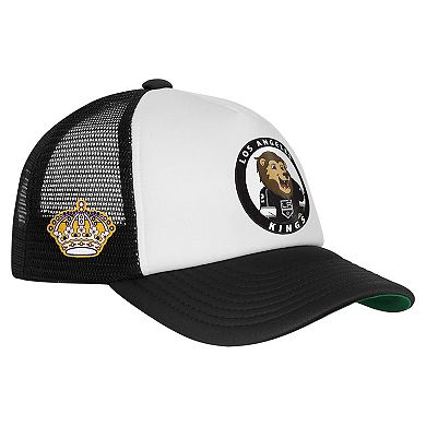 Youth Mitchell & Ness White Los Angeles Kings Mascot Adjustable Trucker Hat