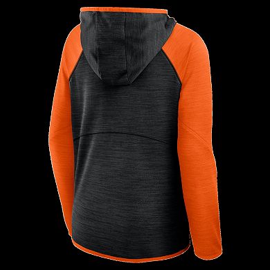Women's Fanatics Black/Orange Cincinnati Bengals Redzone End Around Pass Raglan Full-Zip Hoodie
