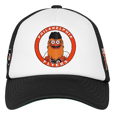 Youth Mitchell & Ness White Philadelphia Flyers Mascot Adjustable Trucker Hat