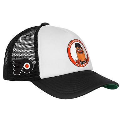 Youth Mitchell & Ness White Philadelphia Flyers Mascot Adjustable Trucker Hat