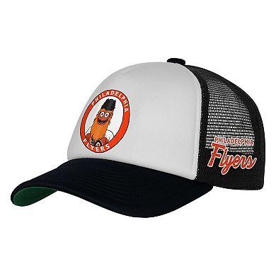 Youth Mitchell & Ness White Philadelphia Flyers Mascot Adjustable Trucker Hat
