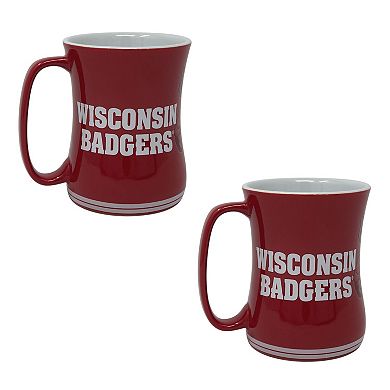 Wisconsin Badgers 16oz. Sculpted Barista Mug Two-Pack