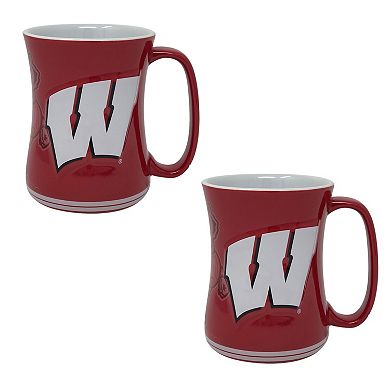 Wisconsin Badgers 16oz. Sculpted Barista Mug Two-Pack