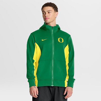 Men's Nike Green/Yellow Oregon Ducks Dri-FIT Game Full-Zip Hoodie