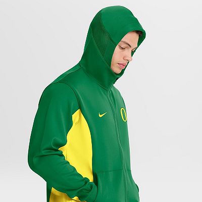 Men's Nike Green/Yellow Oregon Ducks Dri-FIT Game Full-Zip Hoodie