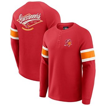Men's Darius Rucker Collection by Fanatics Red Tampa Bay Buccaneers Waffle-Knit Raglan Long Sleeve Henley T-Shirt