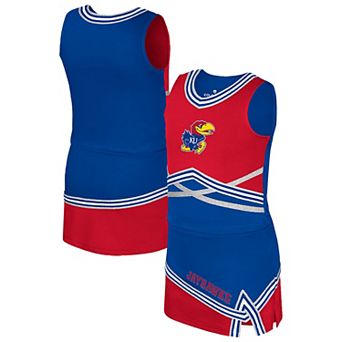Girls Youth Colosseum Royal Kansas Jayhawks Lollipop Park Cheer Two-Piece Set