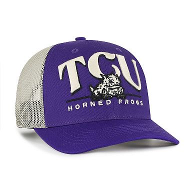 Men's '47 Purple TCU Horned Frogs Arid Adjustable Trucker Hat