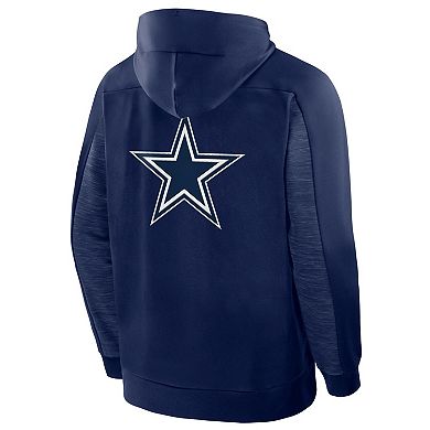Men's Fanatics Navy Dallas Cowboys Checkdown Pass Full-Zip Hoodie