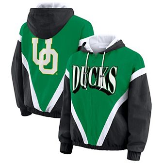 Women's WEAR by Erin Andrews Green/Black Oregon Ducks Colorblock Full-Zip Windbreaker Jacket