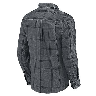 Men's Darius Rucker Collection by Fanatics Gray New York Mets Thin Wale Corduroy Plaid Button Up Shirt
