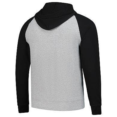 Men's Antigua Heather Gray/Black Detroit Lions Urgent Pullover Hoodie