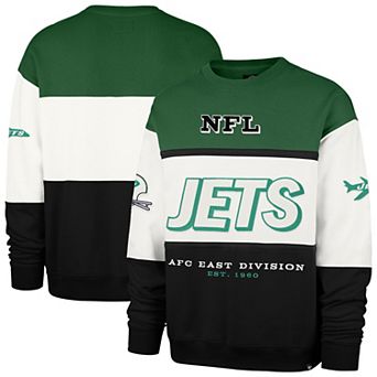 Men's '47 Kelly Green/Black New York Jets Throwback Breeze Maximalist Sweatshirt