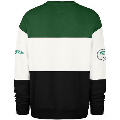 Men's '47 Kelly Green/Black New York Jets Throwback Breeze Maximalist Sweatshirt