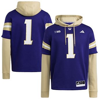 Men's adidas Purple Washington Huskies Jersey Pullover Hoodie