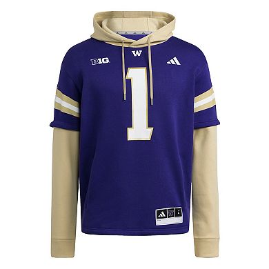 Men's adidas Purple Washington Huskies Jersey Pullover Hoodie
