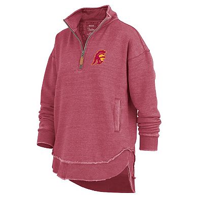 Women's Pressbox Cardinal USC Trojans Northfork Sojourn Poncho Quarter-Zip Sweatshirt