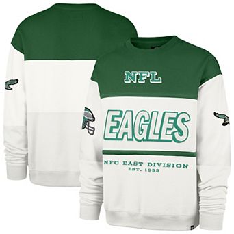Men's '47 Kelly Green/Cream Philadelphia Eagles Throwback Breeze Maximalist Sweatshirt