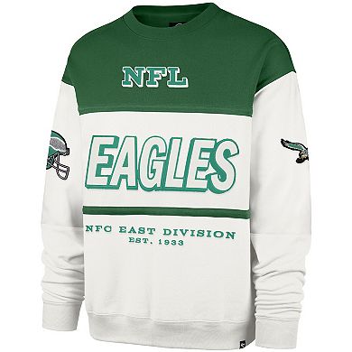 Men's '47 Kelly Green/Cream Philadelphia Eagles Throwback Breeze Maximalist Sweatshirt