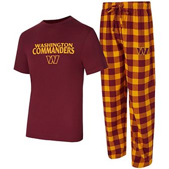 Men's Concepts Sport Burgundy/Gold Washington Commanders Avondale T-Shirt & Flannel Pants Set