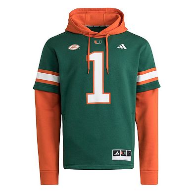 Men's adidas Green Miami Hurricanes Jersey Pullover Hoodie