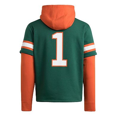 Men's adidas Green Miami Hurricanes Jersey Pullover Hoodie