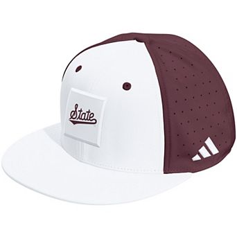 Unisex adidas White/Maroon Mississippi State Bulldogs Performance Flat Bill Adjustable Hat