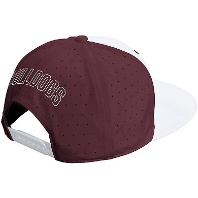 Unisex adidas White/Maroon Mississippi State Bulldogs Performance Flat Bill Adjustable Hat