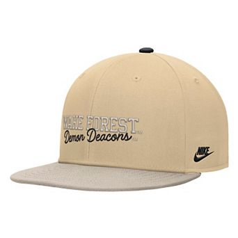 Men's Nike Gold Wake Forest Demon Deacons Vintage Script Pro Dri-FIT Snapback Hat