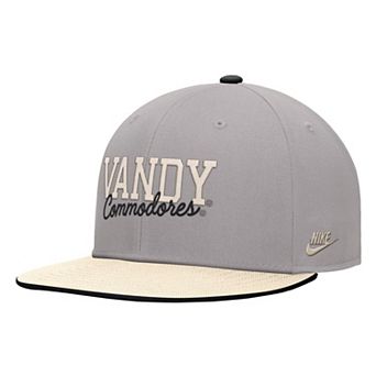 Men's Nike Gray Vanderbilt Commodores Vintage Script Pro Dri-FIT Snapback Hat