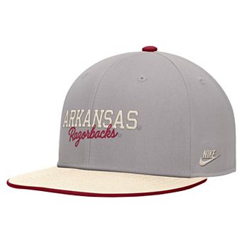 Men's Nike Pewter Arkansas Razorbacks Vintage Script Pro Dri-FIT Snapback Hat