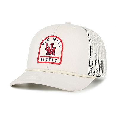 Unisex '47 Cream Ole Miss Rebels Core & Inline Gravestone Adjustable Trucker Hat